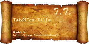 Takács Tilla névjegykártya