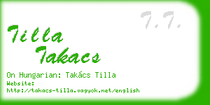 tilla takacs business card