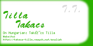 tilla takacs business card